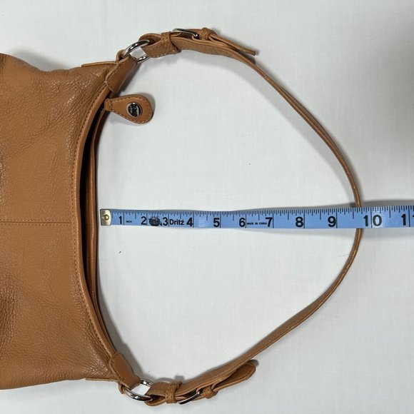 The Sak mini shoulder bag beige pebbled leather small hand bag zip closure - Picture 15 of 16